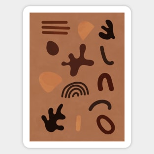 Abstract Organic Shapes - Brown Aesthetic Sticker